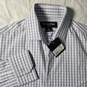 Mizzen +‎ Main Leeward Shirt Trim Small Multicolor Plaid Long Sleeve Button NWT